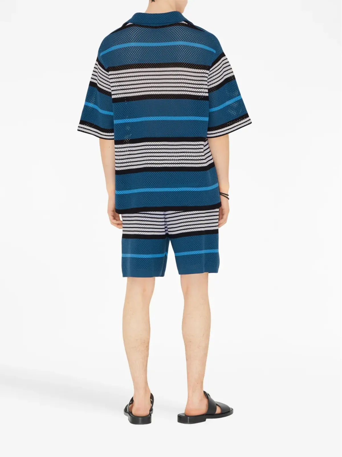 Burberry ストライプ柄ニットショーツ - ブルー - 画像4