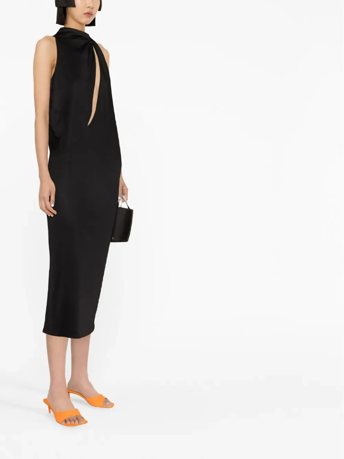 Versace スラッシュドホルターネック ミディドレス - 画像3