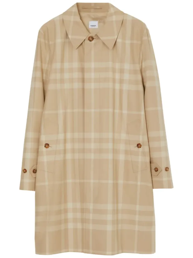 Burberry Burberry チェック柄コットン ロングコートの商品画像