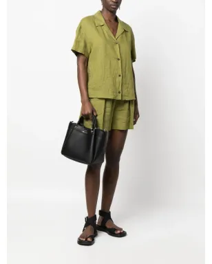 Armani Exchange ロゴプリント レザートート ブラック - サムネイル2