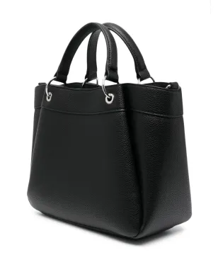 Armani Exchange ロゴプリント レザートート ブラック - サムネイル3