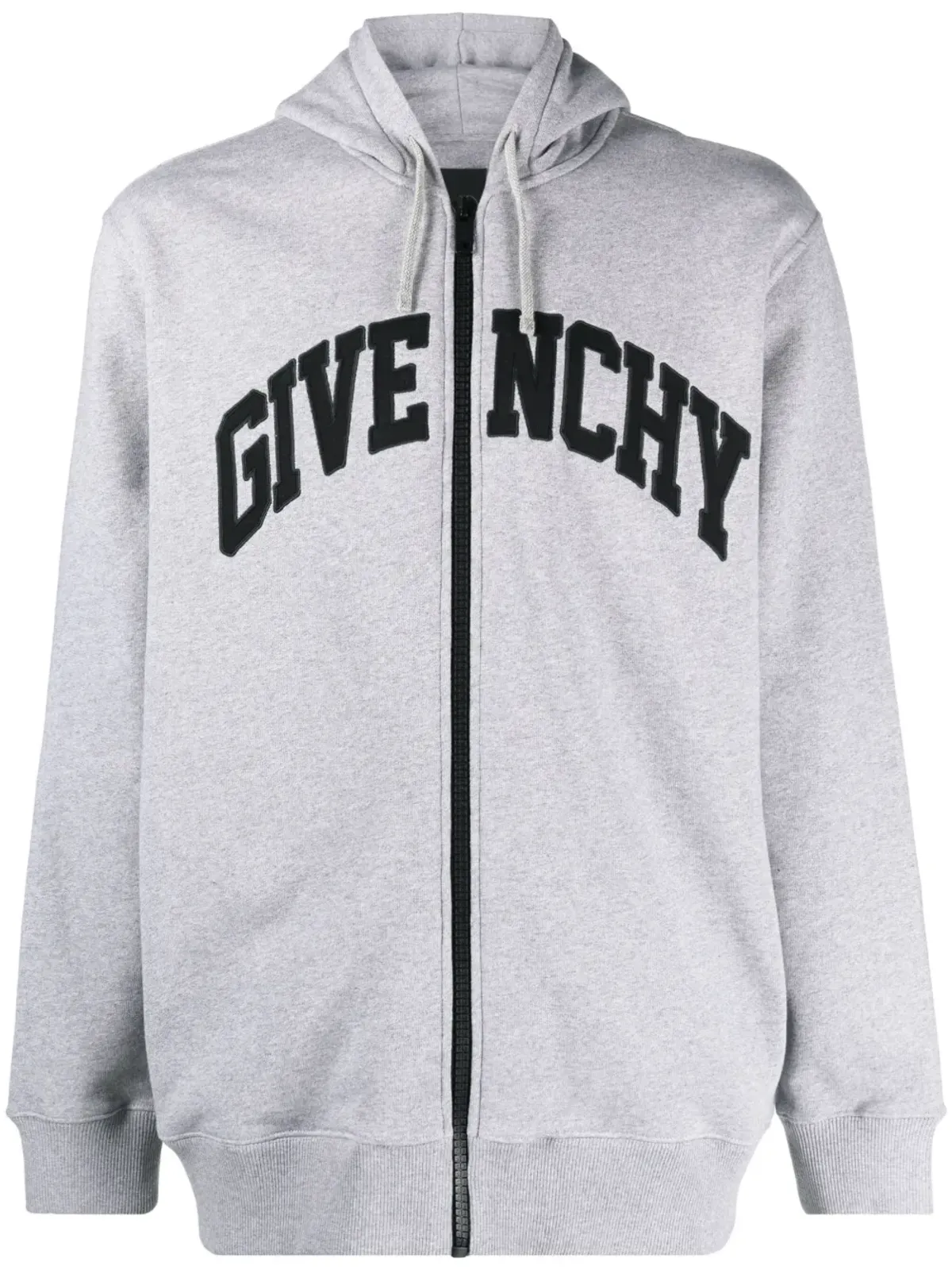 Givenchy ロゴパッチ付きジップアップコットンフーディ - 画像1