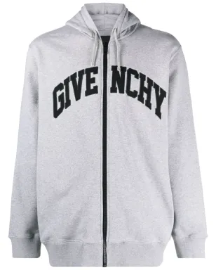 Givenchy ロゴパッチ付きジップアップコットンフーディ - サムネイル1