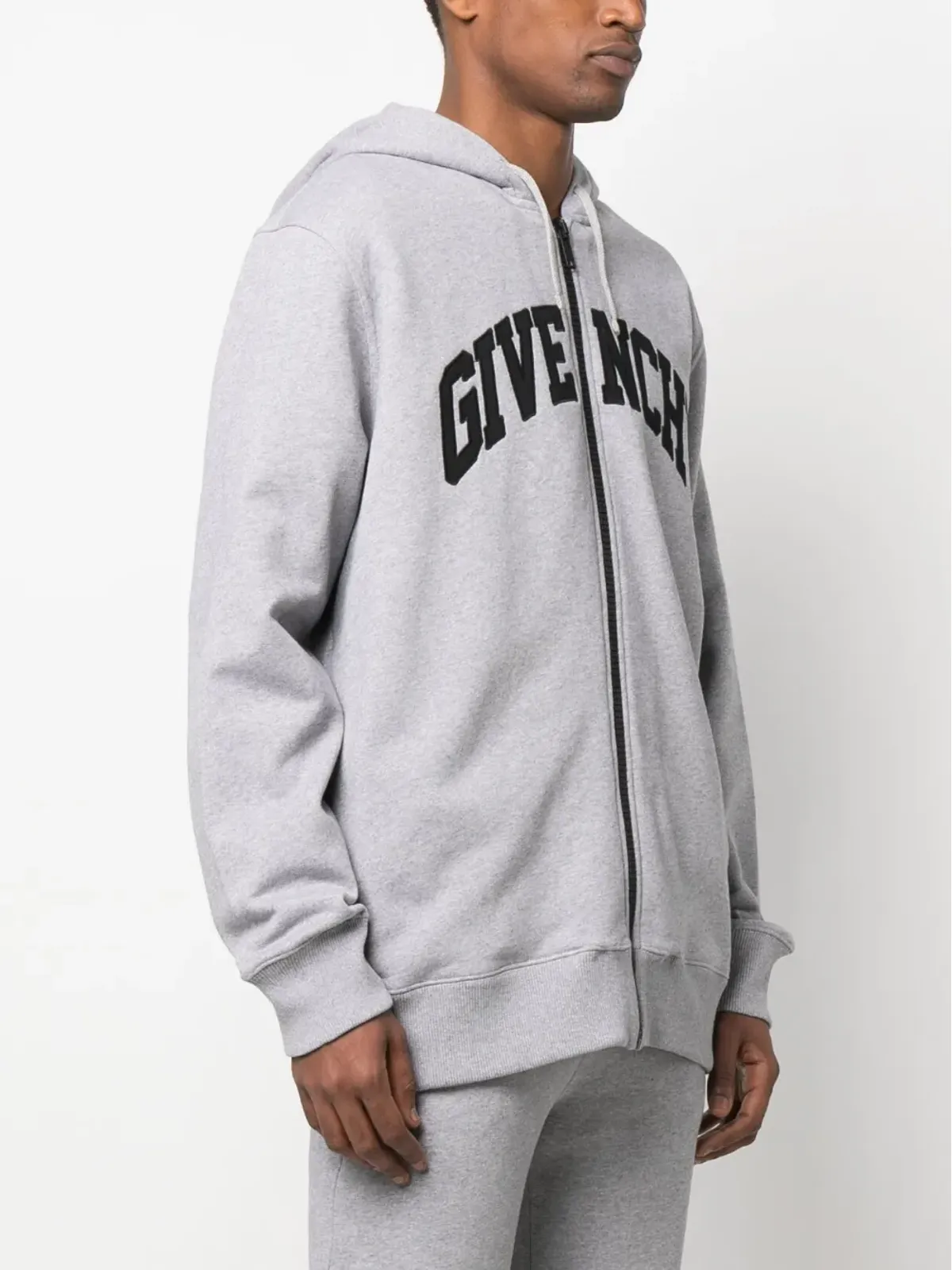 Givenchy ロゴパッチ付きジップアップコットンフーディ - 画像3