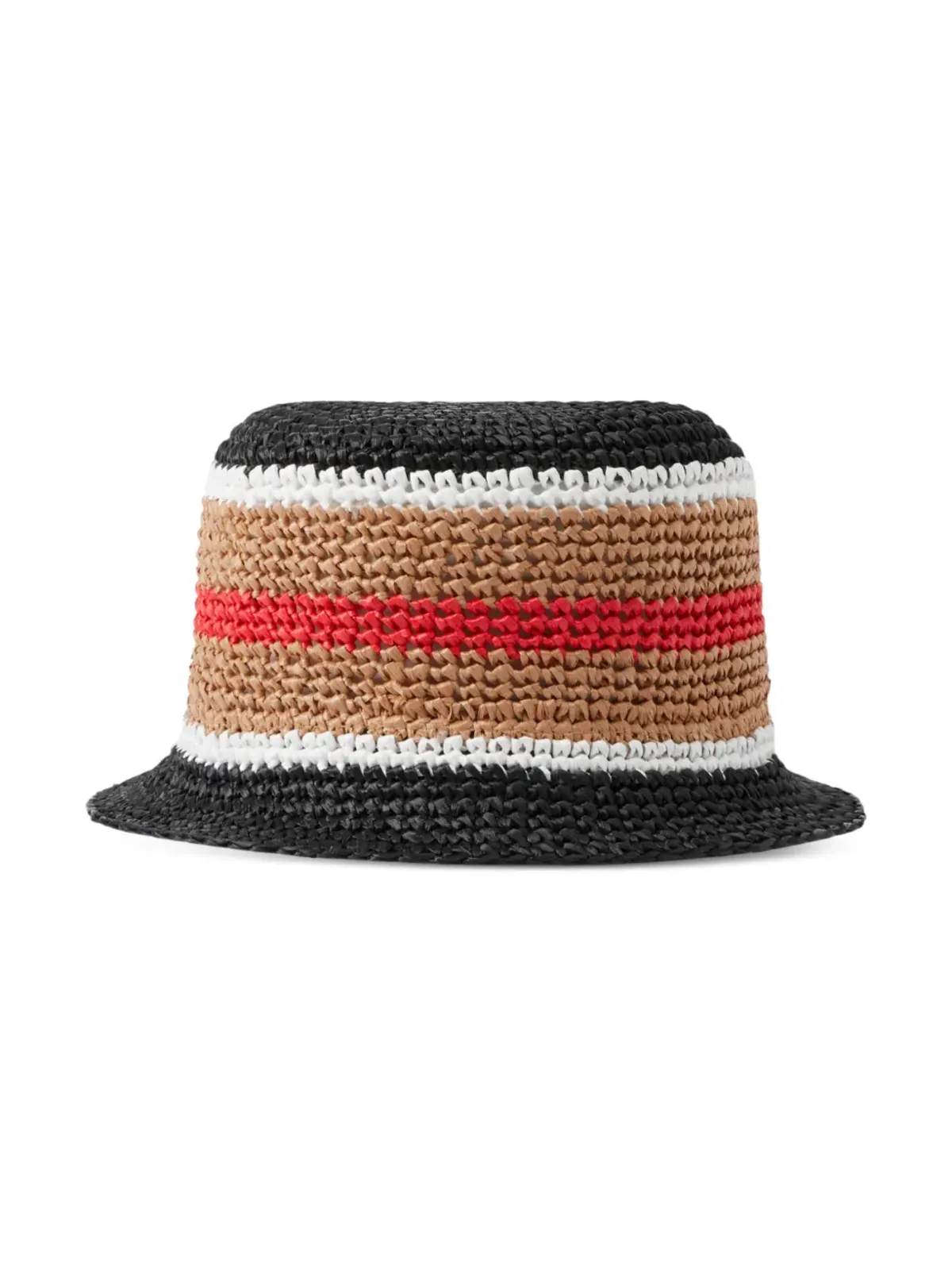 Burberry ストライプ ラフィア バケットハット - ブラック - 画像2
