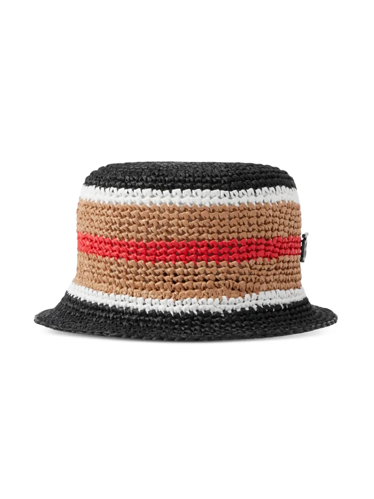 Burberry ストライプ ラフィア バケットハット - ブラック - 画像3