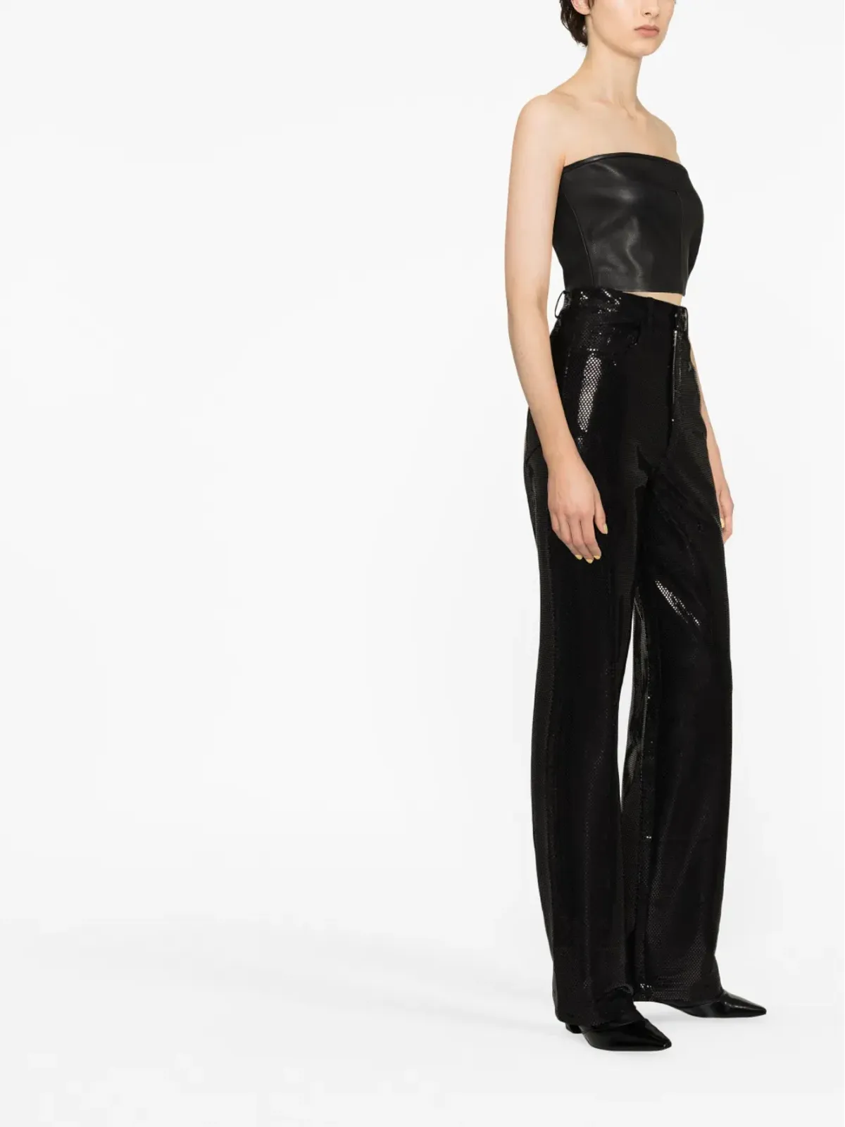 ROTATE BIRGER CHRISTENSEN フォイルジャージー ストレートレッグパンツ - 画像4