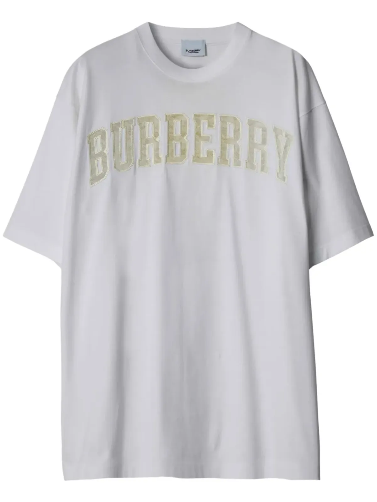 Burberry lace logo-detail cotton T-shirt - White - 画像1