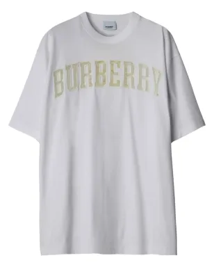 Burberry lace logo-detail cotton T-shirt - White - サムネイル1