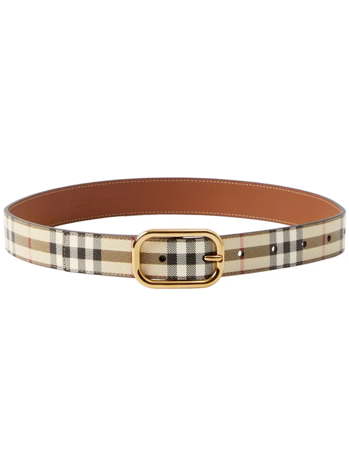 Burberry ヴィンテージチェック レザーベルト - 画像1