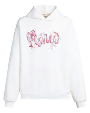 Marni ペインタリーロゴプリント コットン フーディー - White - サムネイル1