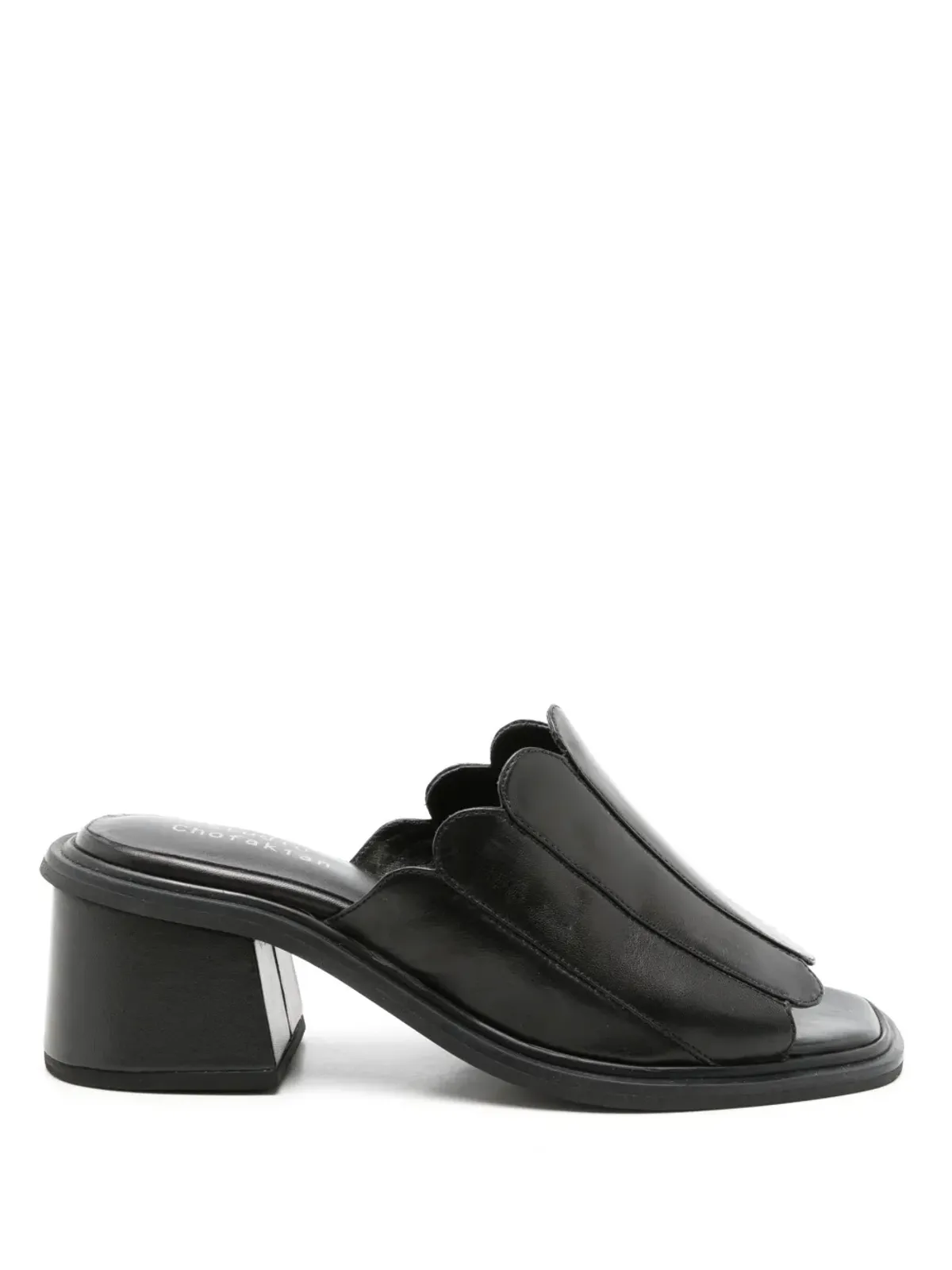Studio Chofakian Studio 125 scalloped-edge sandals - Black - 画像1