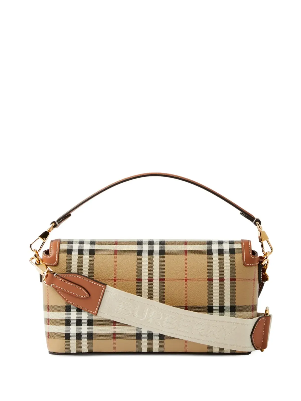 Burberry チェック柄トップハンドルバッグ - 画像2