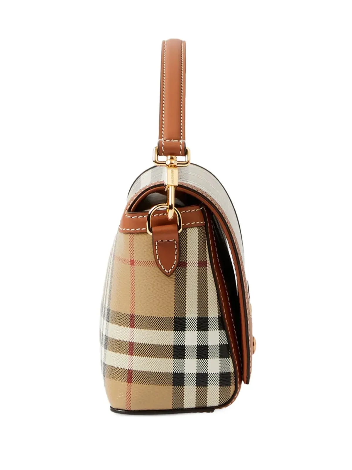 Burberry チェック柄トップハンドルバッグ - 画像4