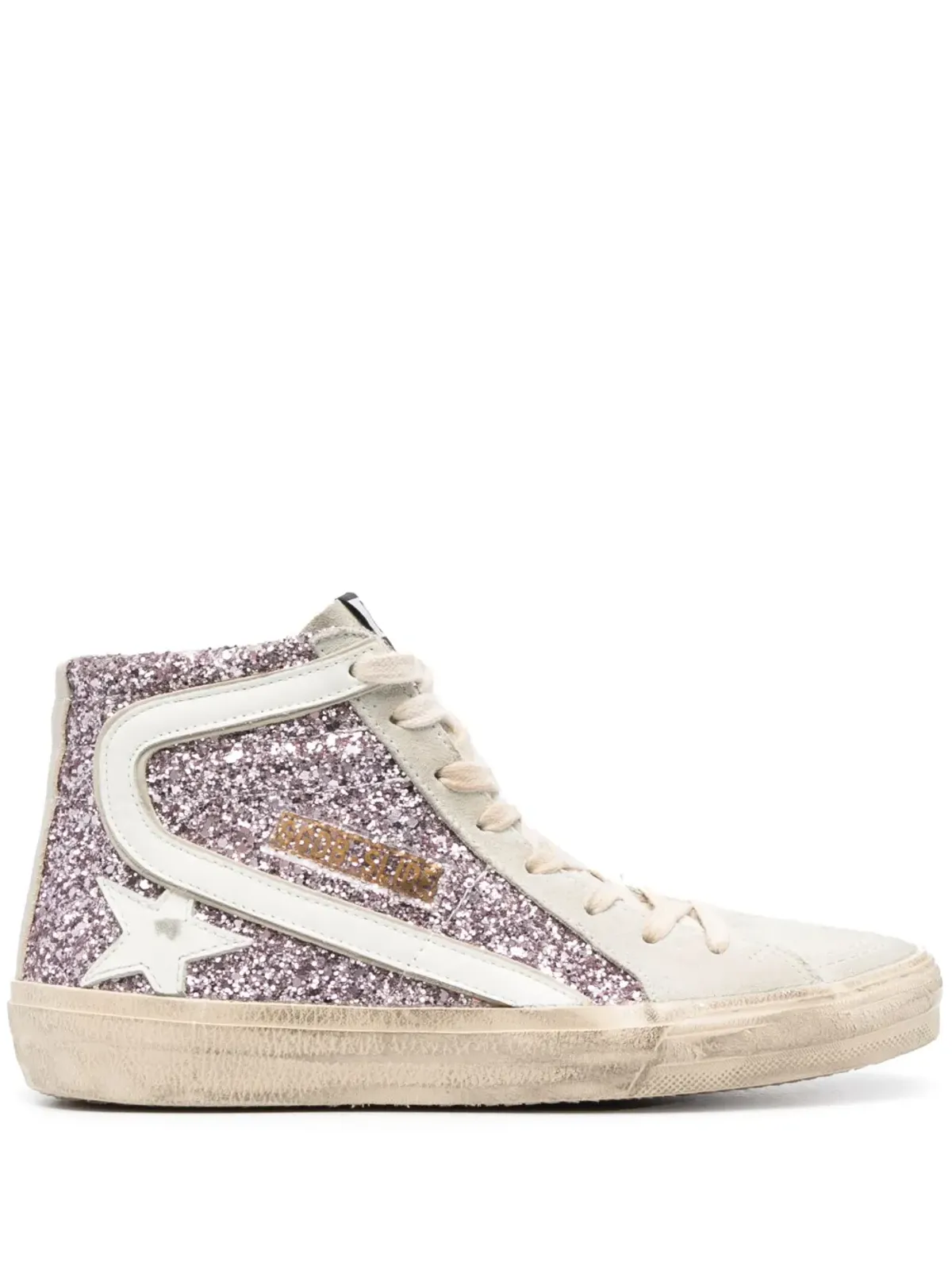 Golden Goose Slide glitter-detail sneakers - Pink - 画像1
