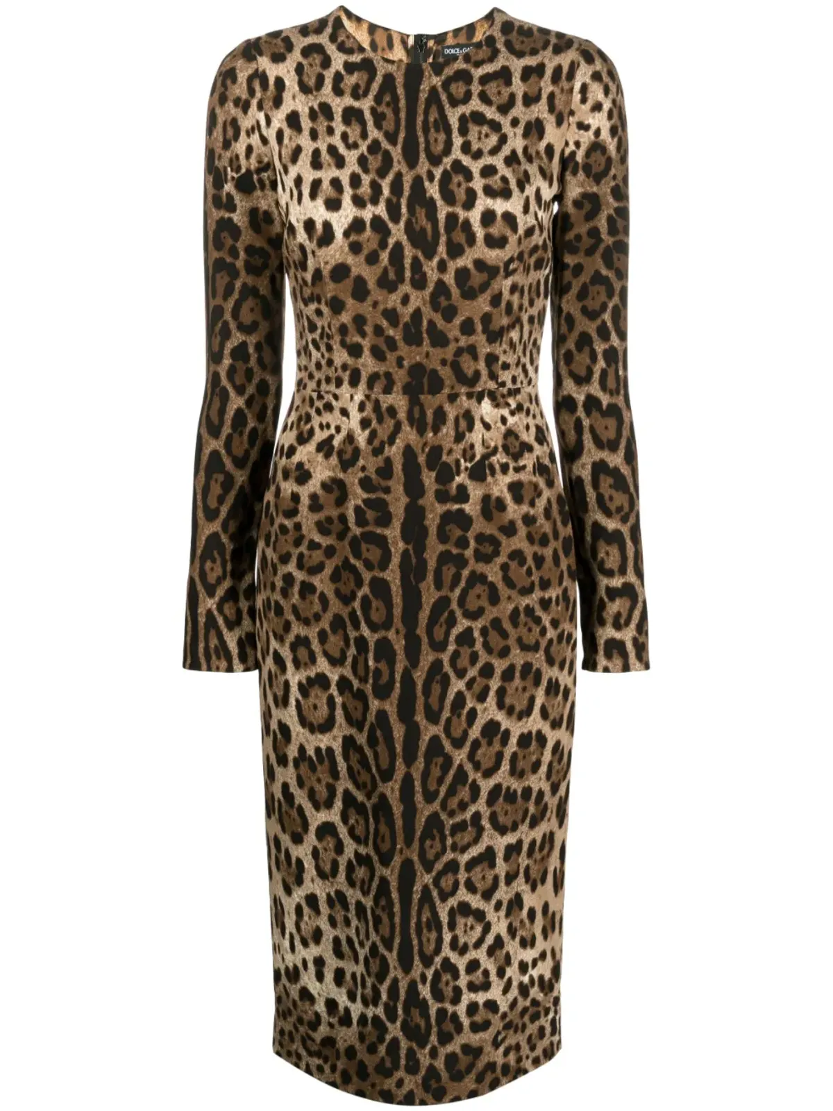 Dolce & Gabbana ロングスリーブ レオパードプリント ドレス - ブラウン - 画像1