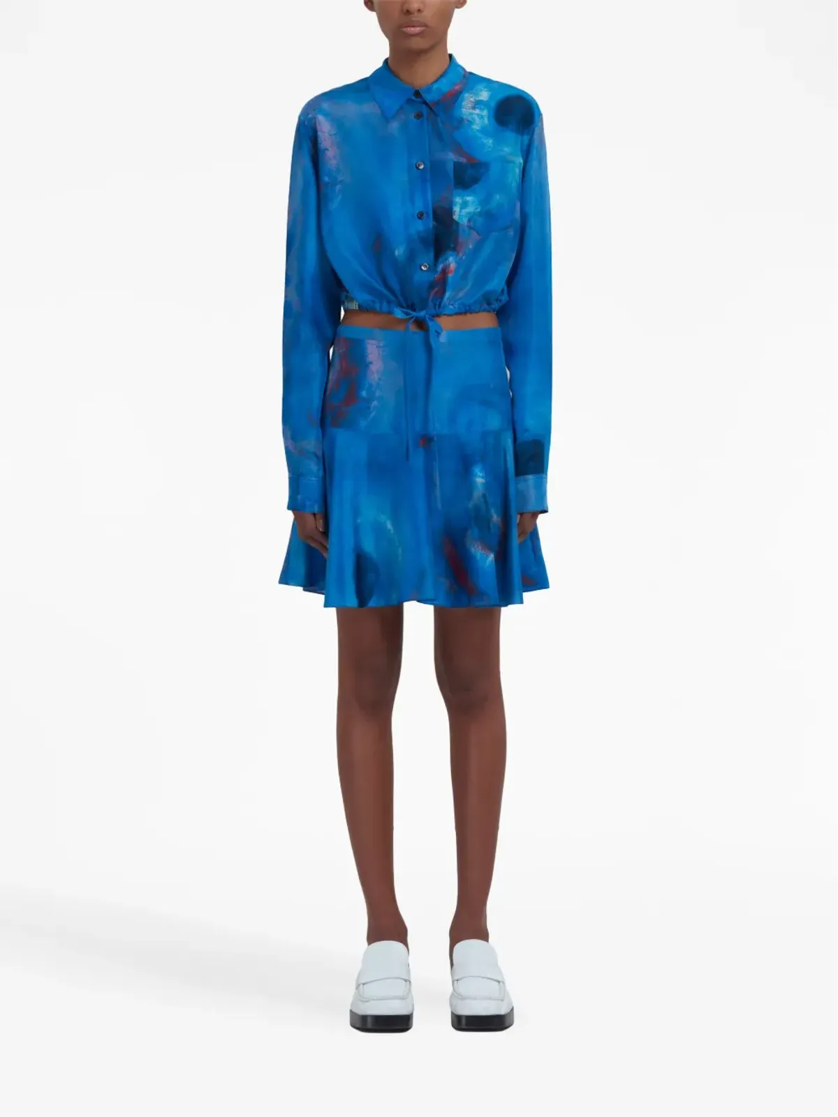 Marni アブストラクトプリント シルクスカート - 画像2