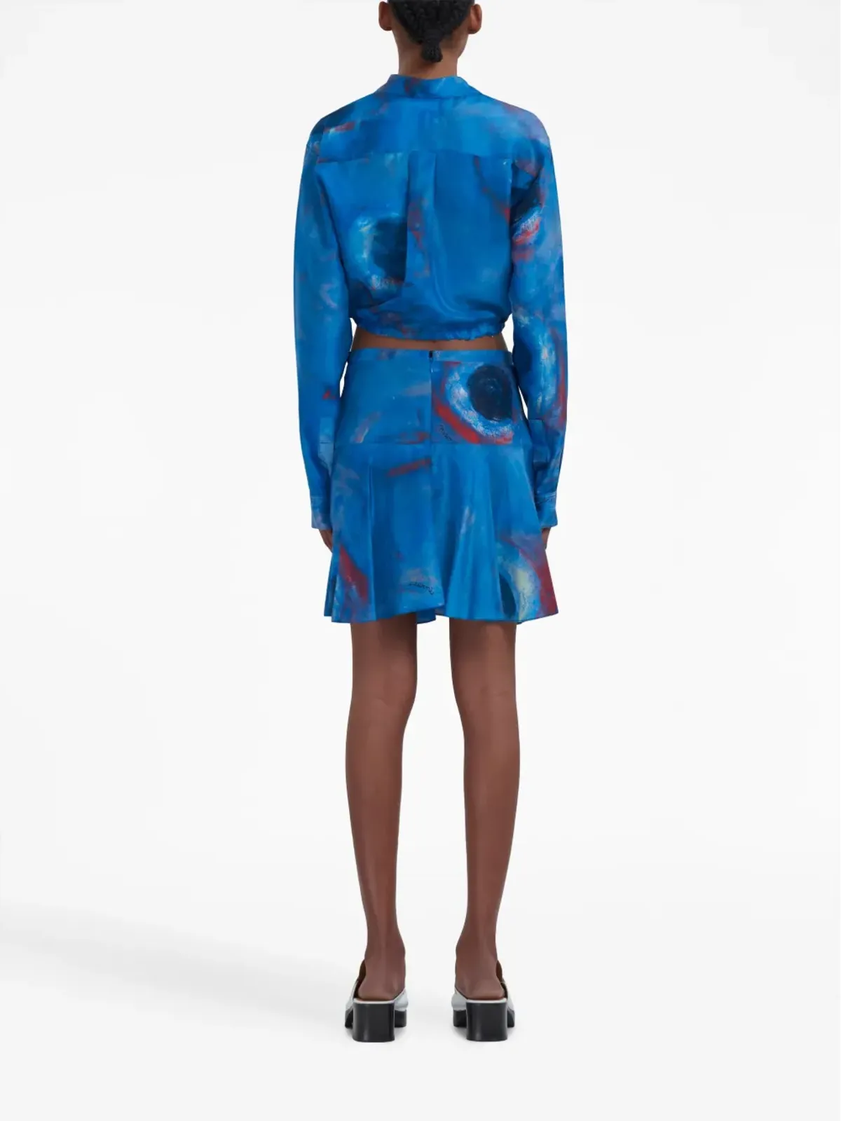 Marni アブストラクトプリント シルクスカート - 画像4