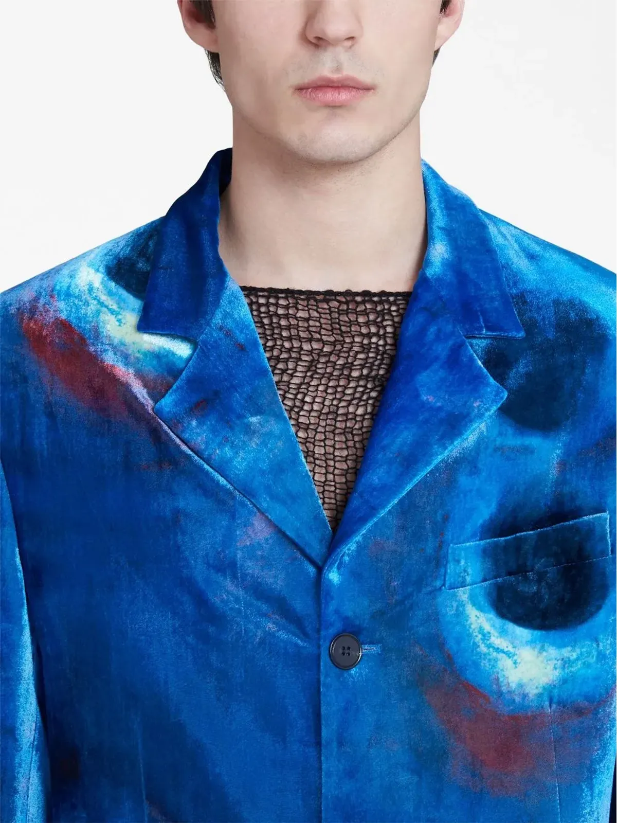 Marni ペインタリープリント シングルブレスト ブレザー - ブルー - 画像5