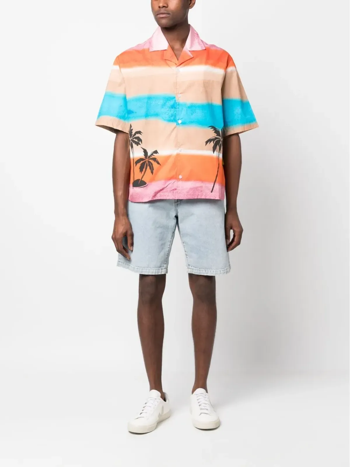 BARROW palm tree-print shirt - Pink - 画像2