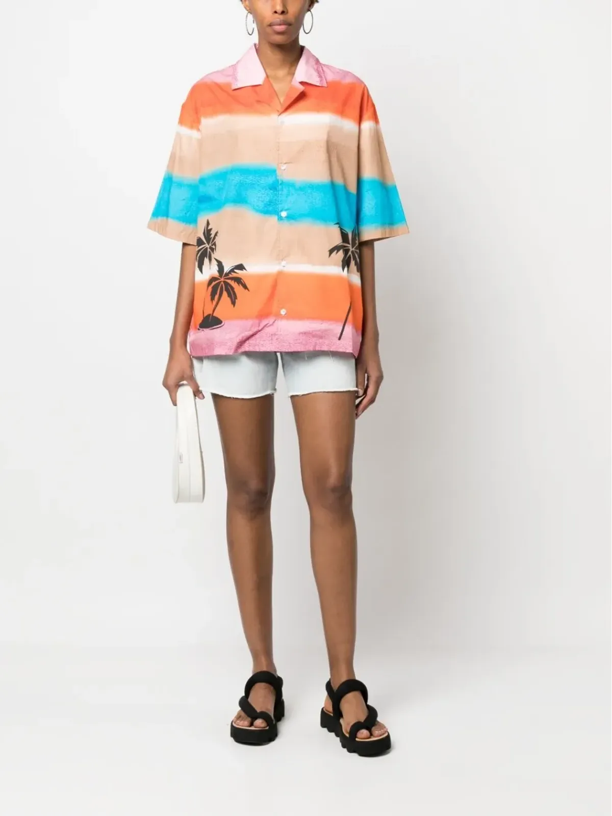 BARROW palm tree-print shirt - Pink - 画像3
