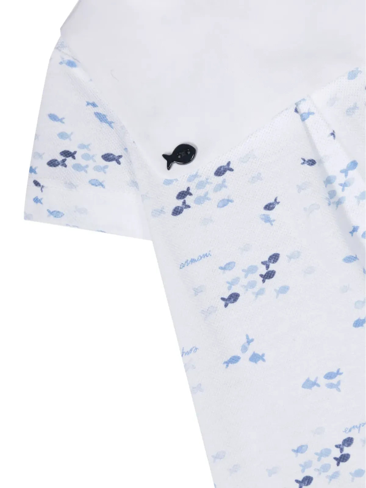 Emporio Armani Kids 全身魚柄プリント コットン ロンパース - ホワイト - 画像3