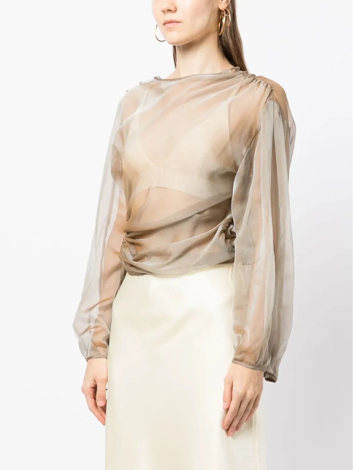Rejina Pyo Ebba シアーシルクブラウス - 画像3