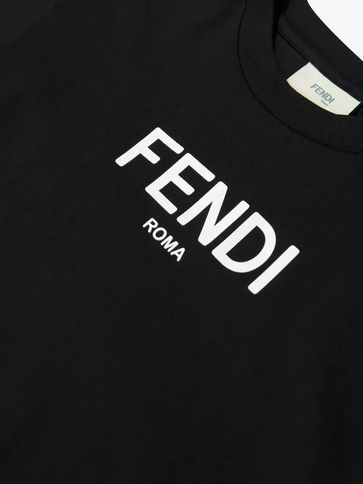 Fendi Kids キッズ ロゴ Tシャツ ブラック - 画像4