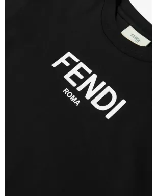 Fendi Kids キッズ ロゴ Tシャツ ブラック - サムネイル4