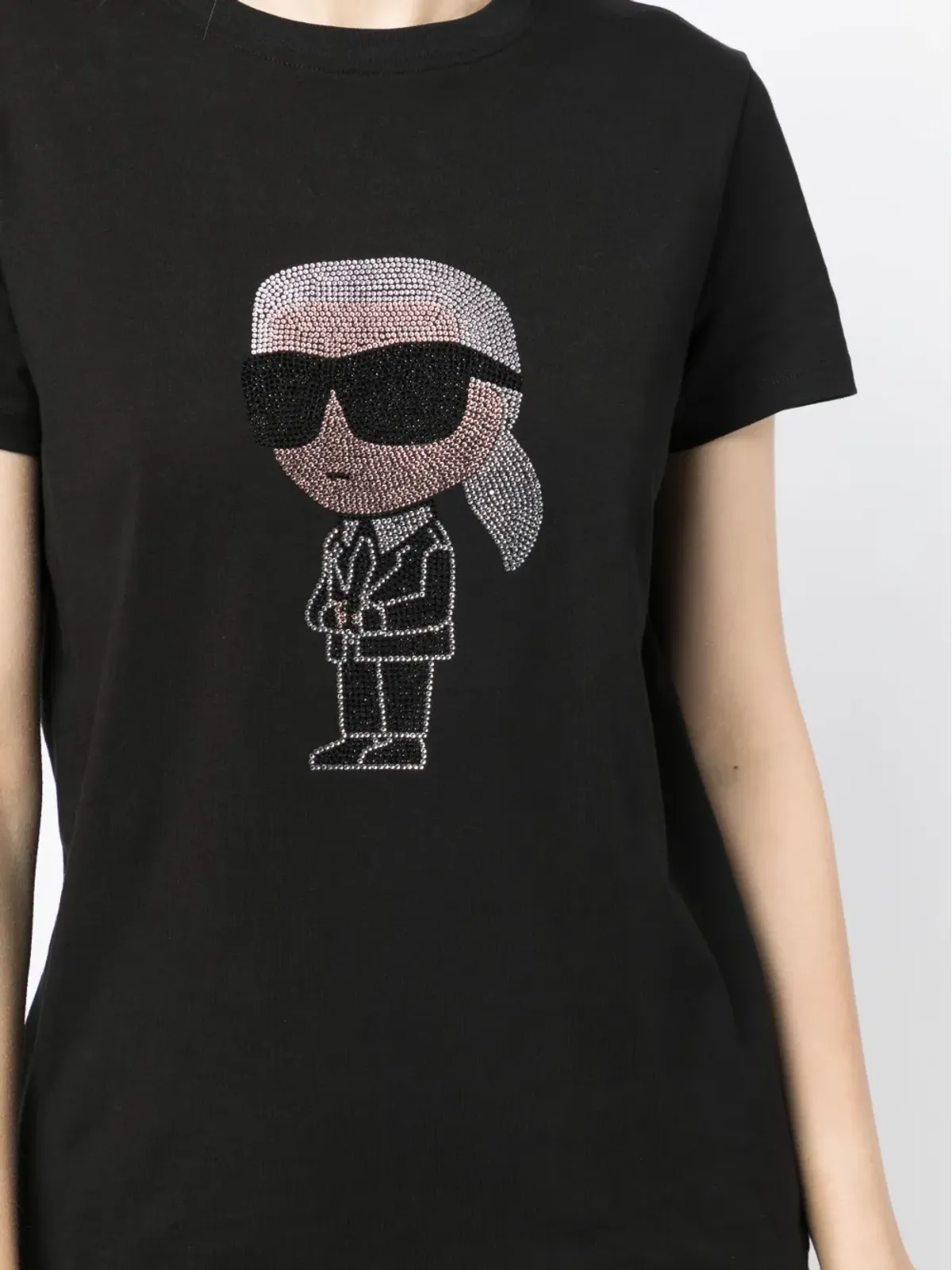 Karl Lagerfeld Ikon ラインストーン装飾 Tシャツ - 画像5