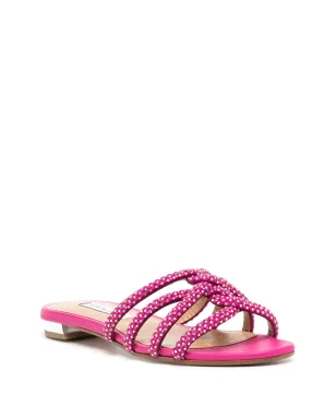 Aquazzura クリスタル付きフラットサンダル - サムネイル2
