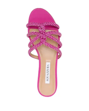 Aquazzura クリスタル付きフラットサンダル - サムネイル4