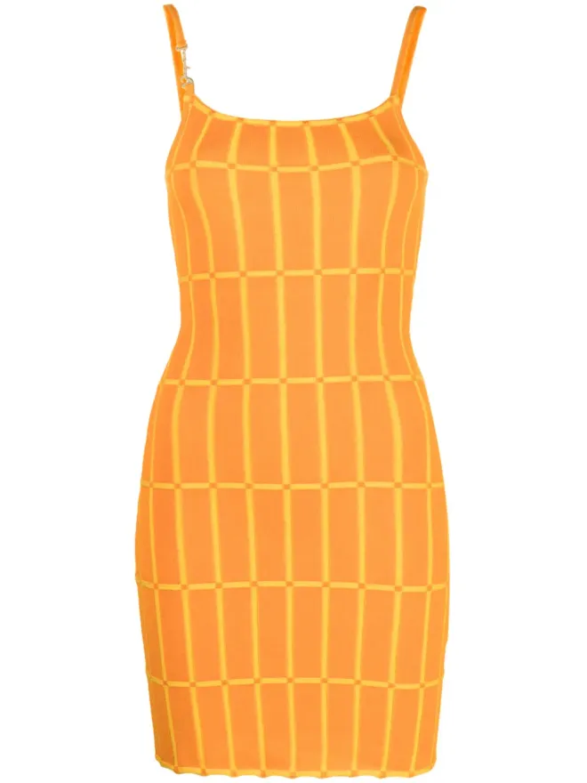 JACQUEMUS Jacquemus Maille Malha fitted dress - Orangeの商品画像