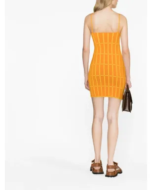Jacquemus Maille Malha fitted dress - Orange - サムネイル3