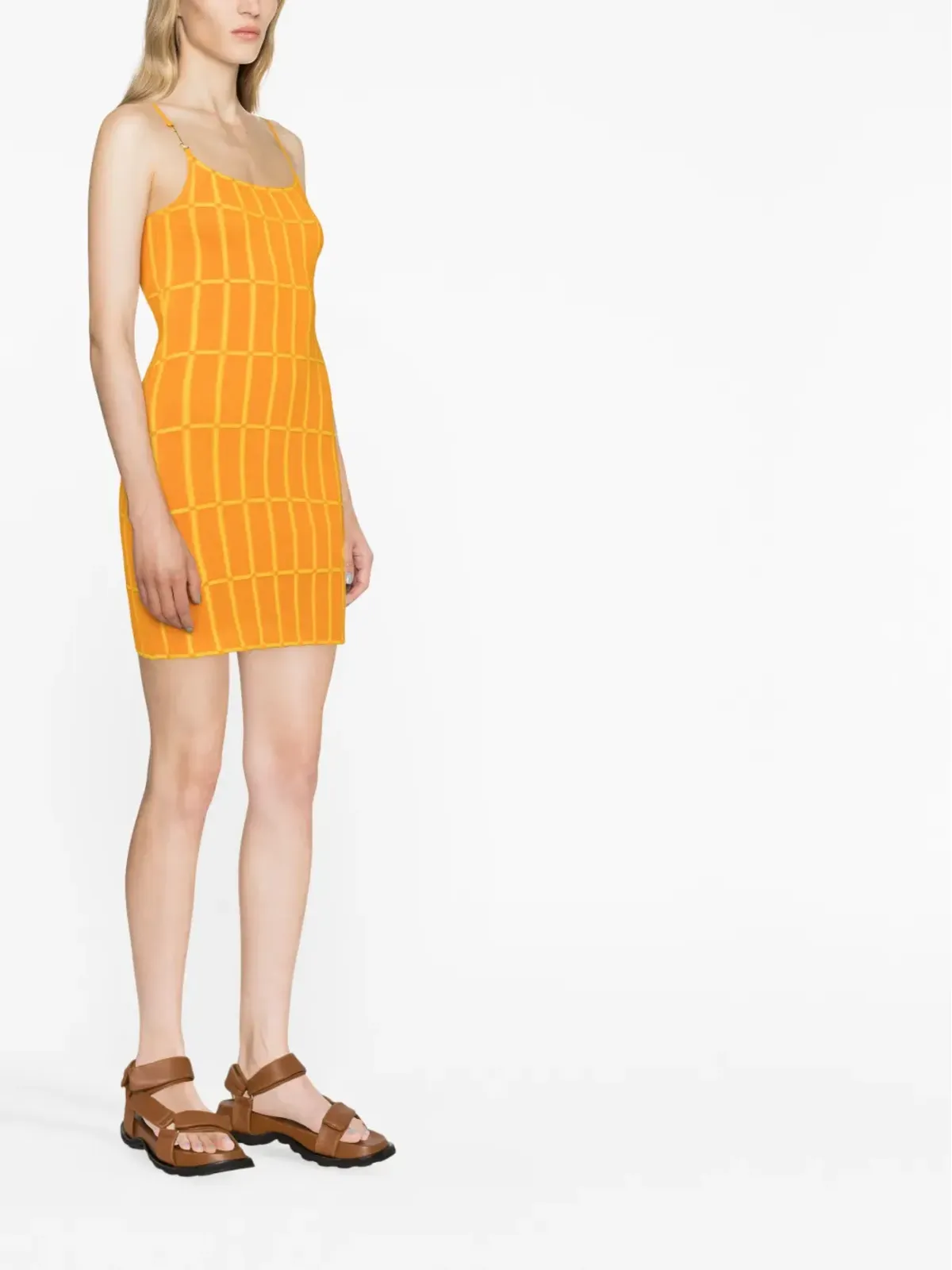 Jacquemus Maille Malha fitted dress - Orange - 画像4