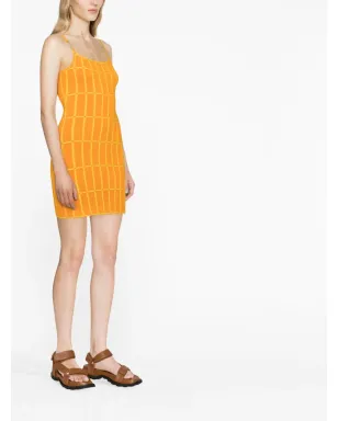 Jacquemus Maille Malha fitted dress - Orange - サムネイル4