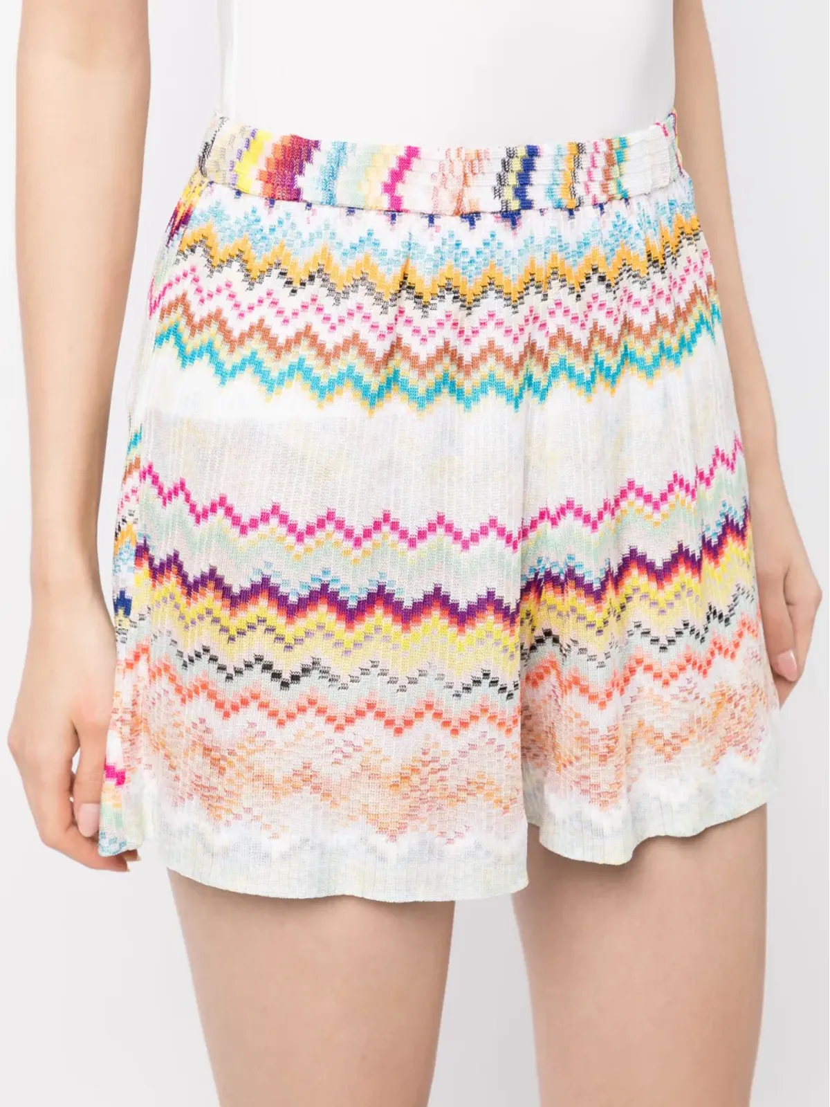 Missoni ジグザグ柄コットンショーツ - Multicolour - 画像5