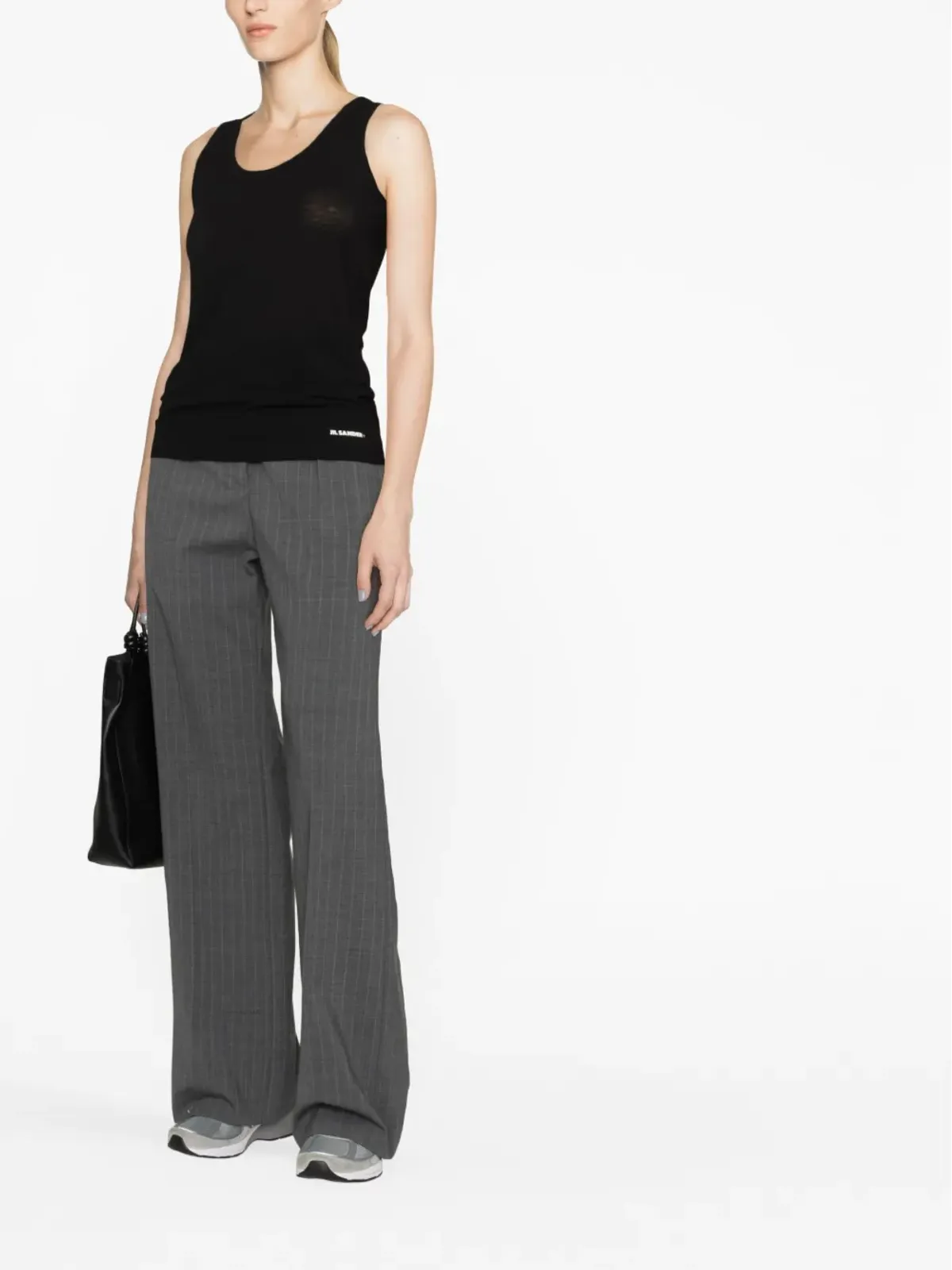 Jil Sander ロゴプリント コットン タンクトップ - 画像2