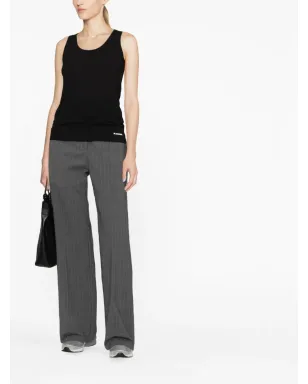 Jil Sander ロゴプリント コットン タンクトップ - サムネイル4