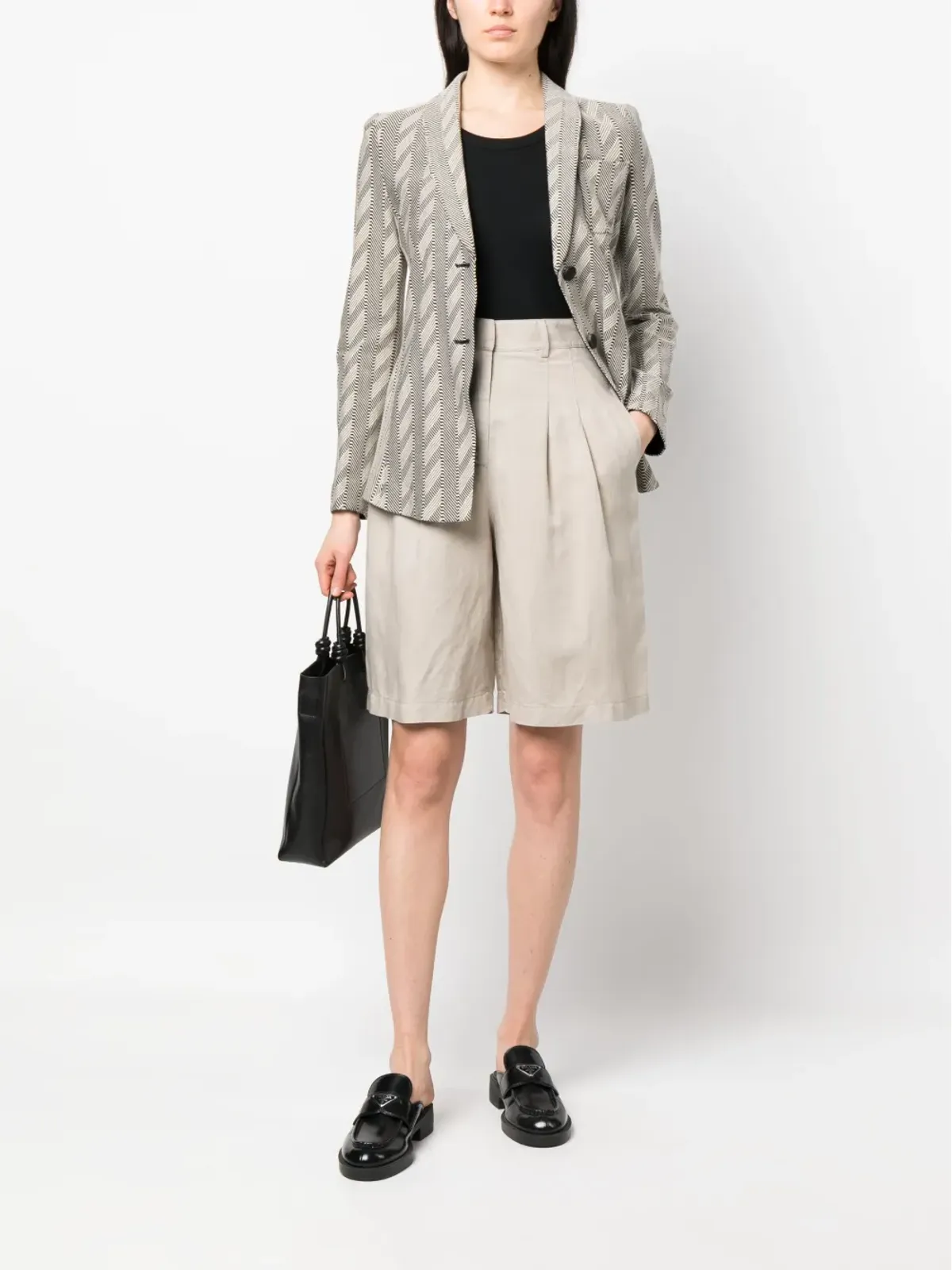 Emporio Armani プリーツディテール テーラードショーツ - 画像2