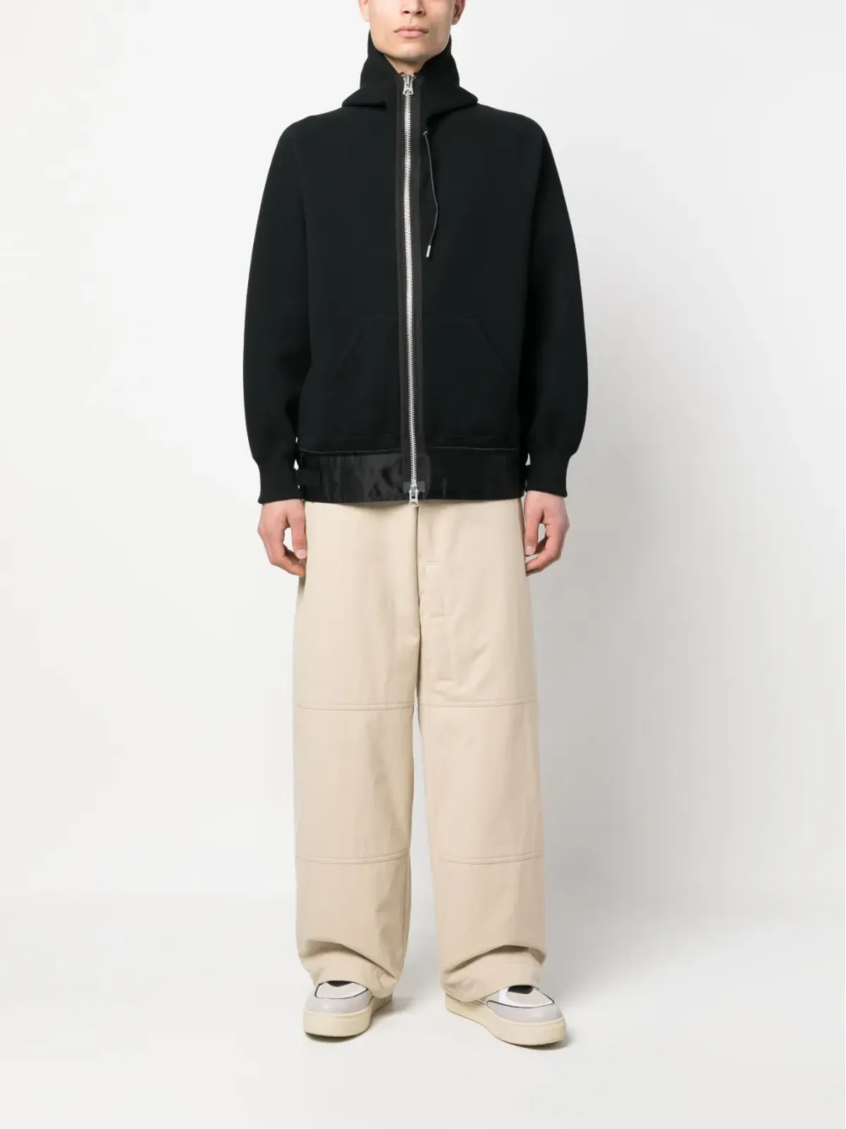 sacai ジップアップ コットンブレンド フーディ - 画像2