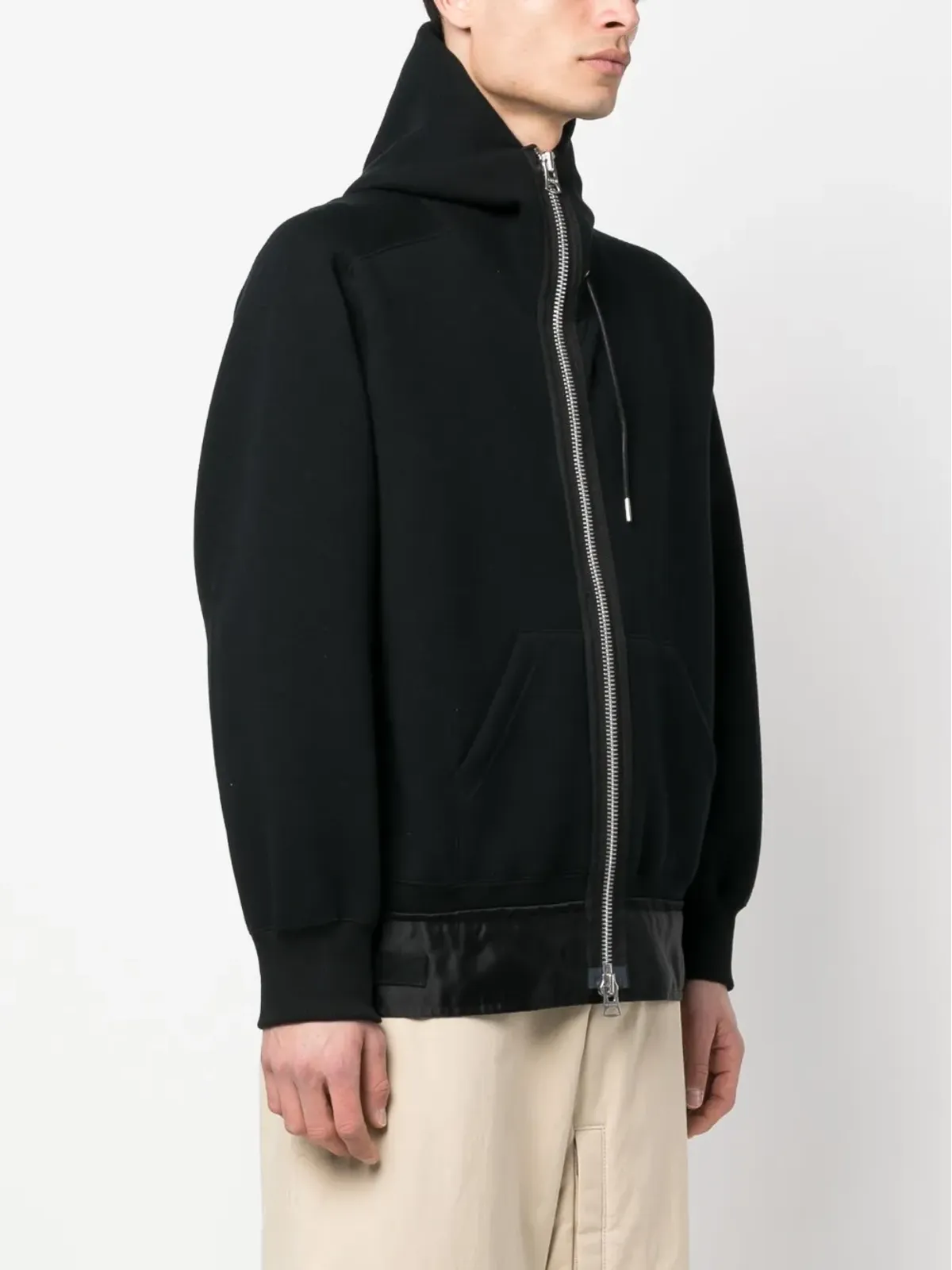 sacai ジップアップ コットンブレンド フーディ - 画像3