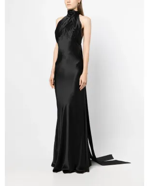 Rachel Gilbert Audrey halterneck silk gown - Black - サムネイル2