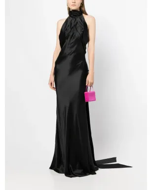 Rachel Gilbert Audrey halterneck silk gown - Black - サムネイル3