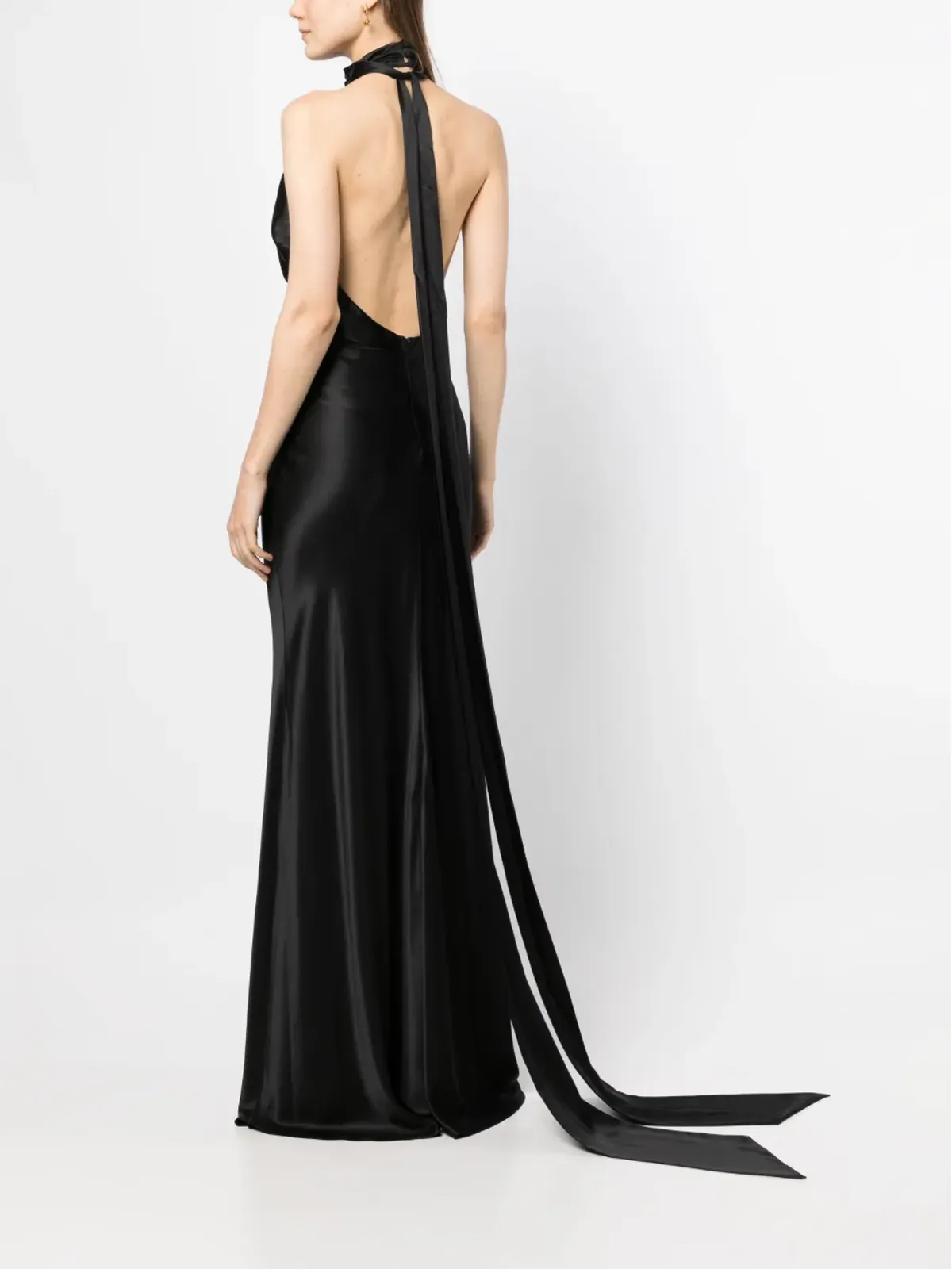 Rachel Gilbert Audrey halterneck silk gown - Black - 画像4