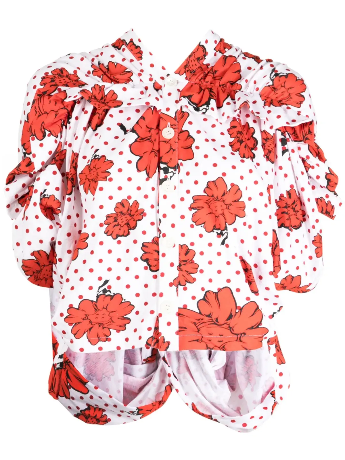 Comme des Garçons TAO x Shun Sudo プリント・フリルディテールシャツ - 画像1
