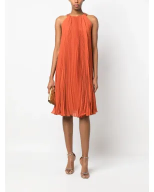 Max Mara プリーツノースリーブドレス - オレンジ - サムネイル2