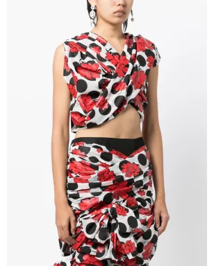 Comme des Garçons TAO ボウディテール ギャザー ツイスト ブラウス - サムネイル3