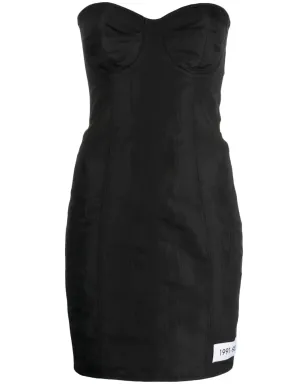 Dolce & Gabbana moiré-faille strapless minidress - Black - サムネイル1