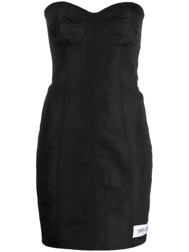 Dolce & Gabbana Dolce & Gabbana moiré-faille strapless minidress - Blackの商品画像